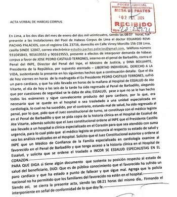 Recurso de habeas corpus presentado