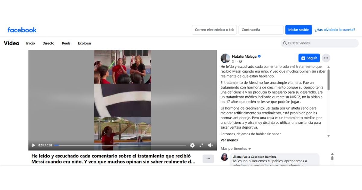 Natalia Málaga se refirió a lo dicho por Cecilia Tait mediante una publicación de Facebook.