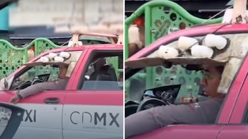 Taxista de la CDMX se vuelve viral por inventar “aire acondicionado” con tubos de PVC