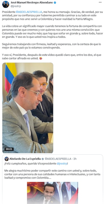 José Manuel Restrepo contestó al mensaje de Abelardo de la Espriella - crédito @jrestrp/X