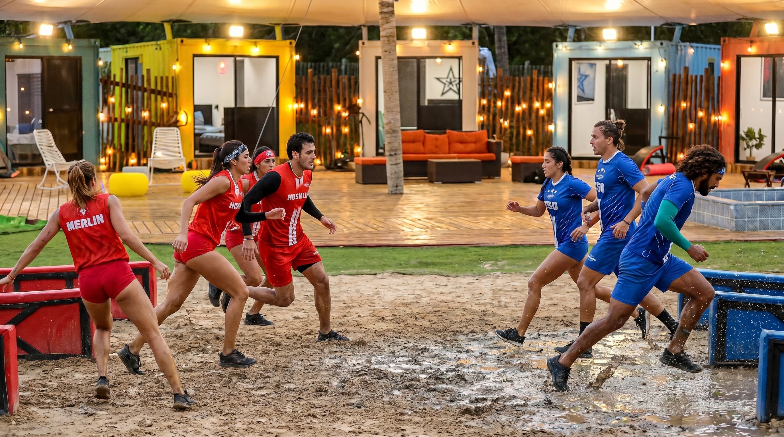 Atletas de los equipos Rojo y Azul compiten por la Villa 360 (Imagen Ilustrativa Infobae)