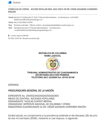 Tribunal compulsa copias a entes de control en el caso pasaportes