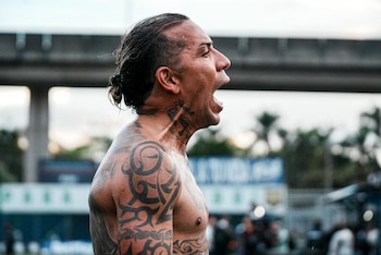 Este es el momento en el cual Dayro Moreno, delantero de Once Caldas celebraba la clasificación parcial de Once Caldas a los cuartos de final - crédito Colprensa