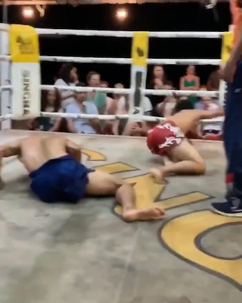 (Captura de video) Los luchadores