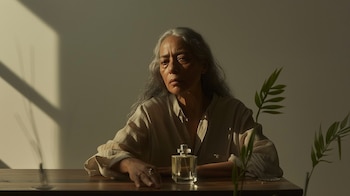 mujer aplicando fragancia, perfume elegante, belleza madura, rutina diaria, gesto femenino refinado - (Imagen Ilustrativa Infobae)