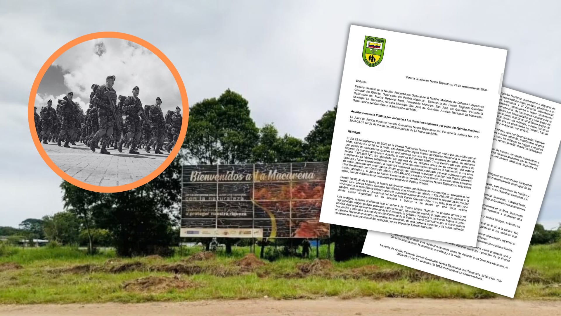 La Defensoría del Pueblo se pronunció tras la denuncia y pidió acciones a la Fiscalía - crédito Ejército Nacional - Unidad de Restitución de Tierras