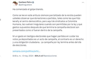 Gustavo Petro dijo que "comenzó