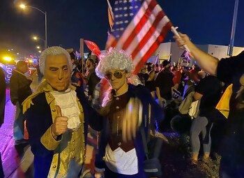 Protesters supporting U.S. President Donald