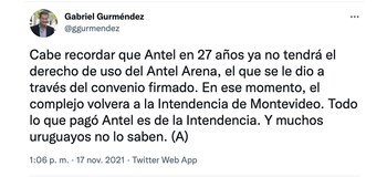Gurméndez compartió en redes varias