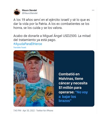 El Tweet de Mauro Stendel,