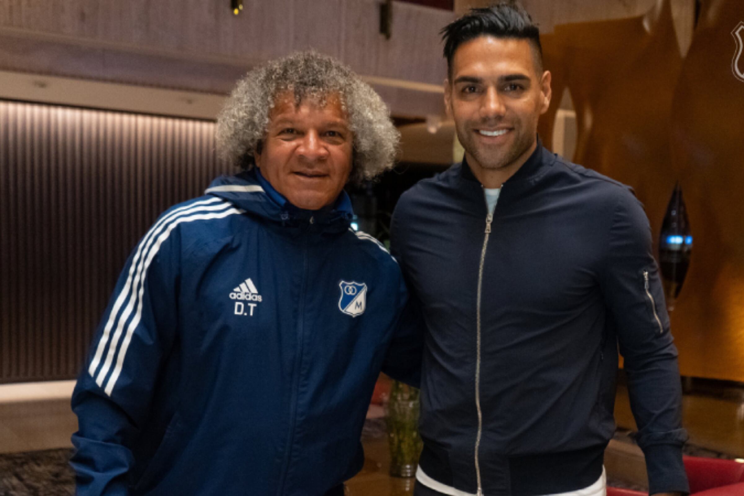 Alberto Gamero con Falcao, cuando llegó a Millonarios en 2024 - crédito Millonarios FC