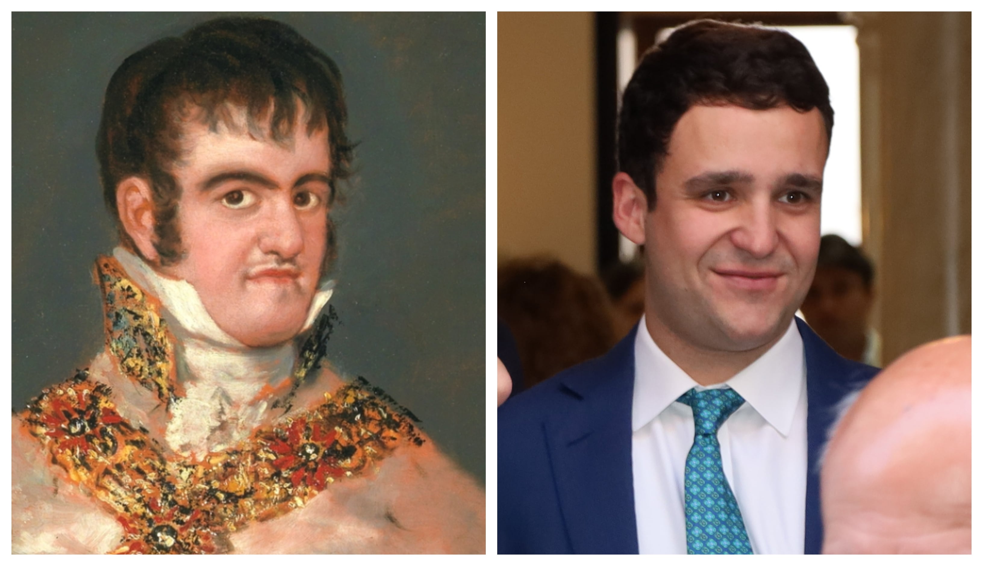 Fotomontaje de Fernando VII y Froilán. (Museo del Prado / Europa Press)