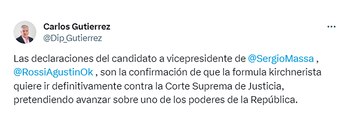El diputado nacional Carlos Gutiérrez