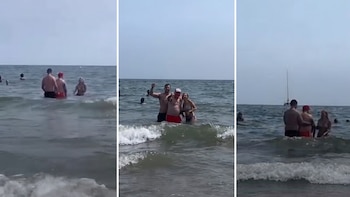 El verano de Emiliano Pinsón en España: baño en el mar Mediterráneo en medio de su tratamiento contra el Parkinson