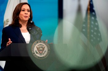La vicepresidenta de Estados Unidos, Kamala Harris. EFE/EPA/Leigh Vogel / POOL