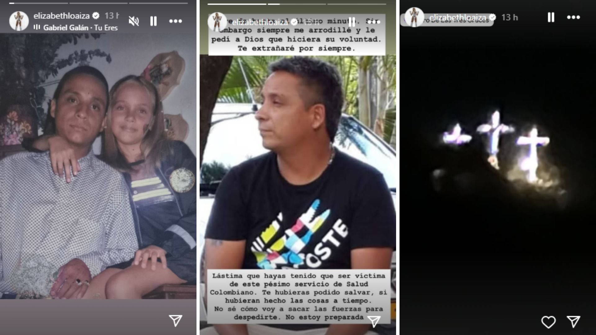 La modelo caleña relata el accidente doméstico y el deterioro neurológico que sufrió su padre antes de fallecer. - crédito @elizabethloaiza/Instagram