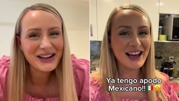 Joven extranjera se emociona por