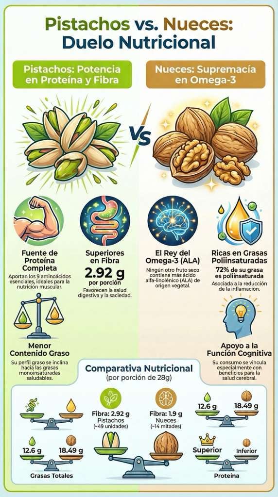 Ambos frutos secos concentran grasas saludables, vitaminas y minerales esenciales