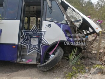 Volcadura de camión en Puebla