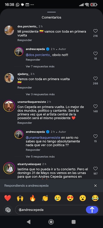 Andrés Cepeda insistió en desvincularse del debate electoral colombiano y pidió respeto por su carrera musical y su vida privada - crédito SamuelNAguero/X