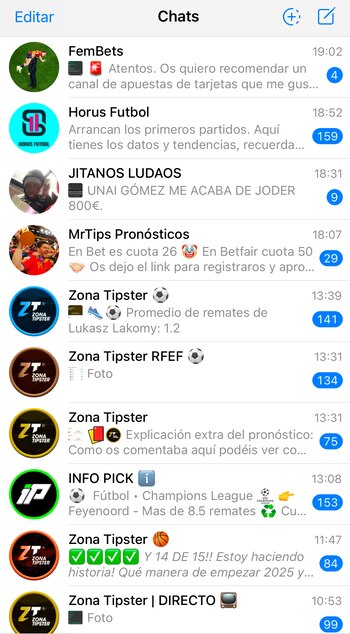 Algunos de los canales de