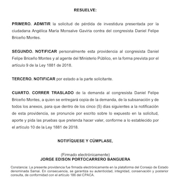 Admiten demanda contra Daniel Briceño por posible conflicto de intereses - crédito @alazamo123/X