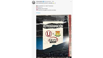 Universitario anunció que partido con