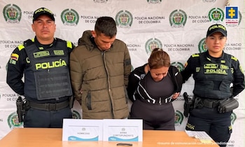 Oficialización de la captura de Deivid Gabriel Acevedo Sánchez y Anggi Natalia Díaz Sierra - crédito Fiscalía