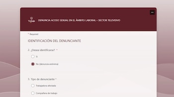 El formulario 'Denuncia acoso sexual en el ámbito laboral' permite reportar situaciones como contacto físico no consentido, insinuaciones sexuales o presión para obtener favores, con o sin revelar la identidad- crédito Minuto 60