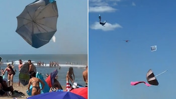 Un fuerte torbellino sorprendió en