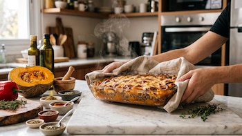 Receta de pastel de calabaza y carne light, rápida y fácil