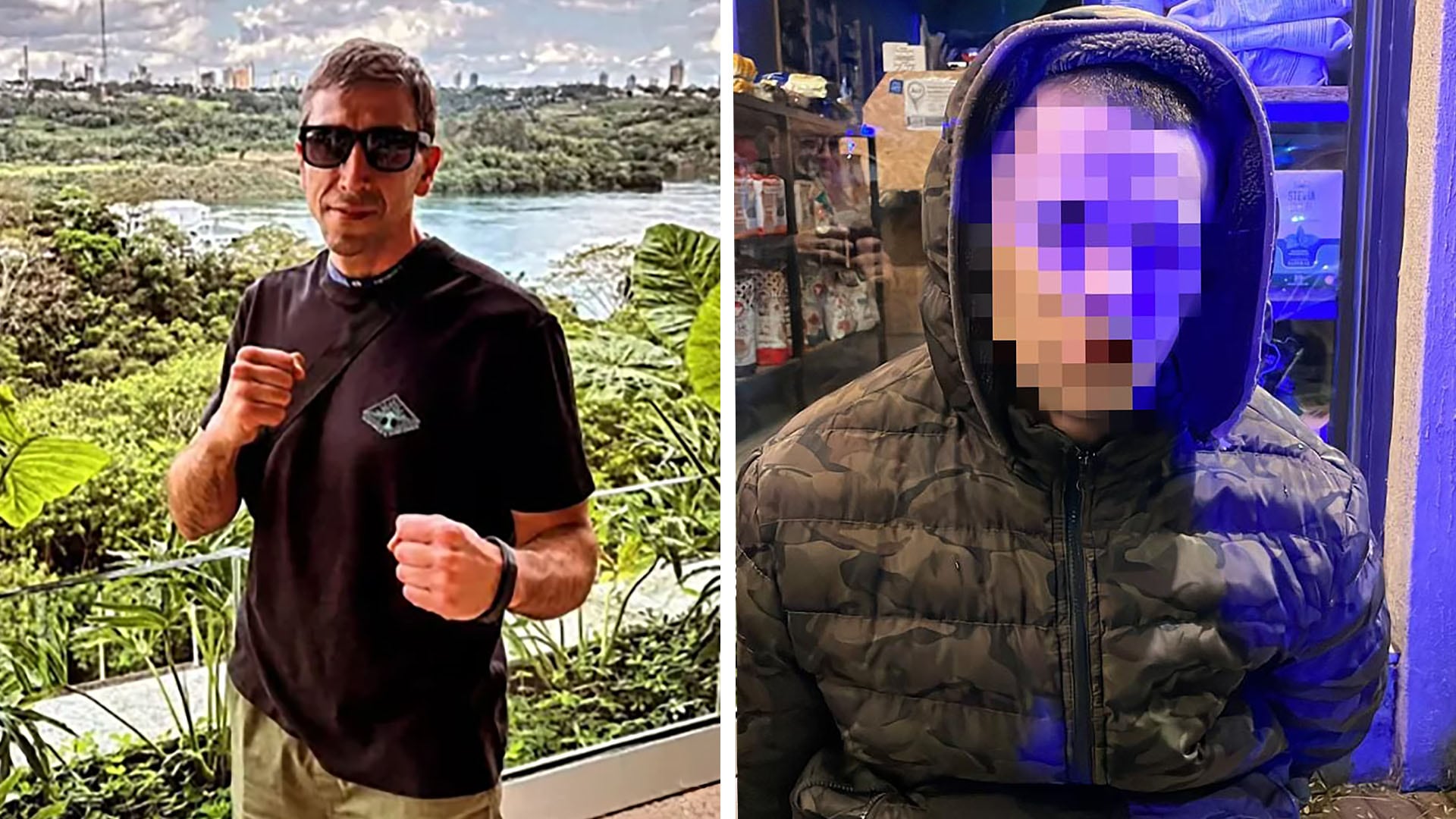 La víctima, Gonzalo Andueza (40), y el agresor (25)
