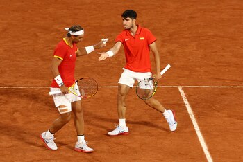 Los tenistas españoles Rafa Nadal