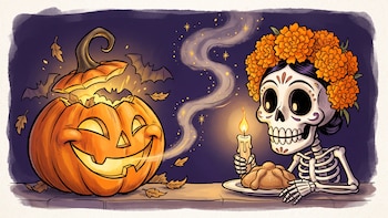 Cómo distinguir las decoraciones de Halloween y Día de Muertos
