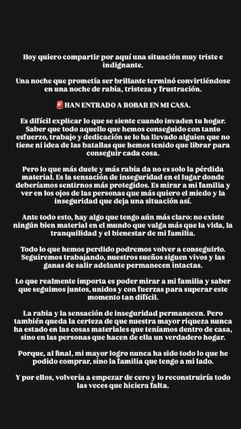 Comunicado de Antony en Instagram