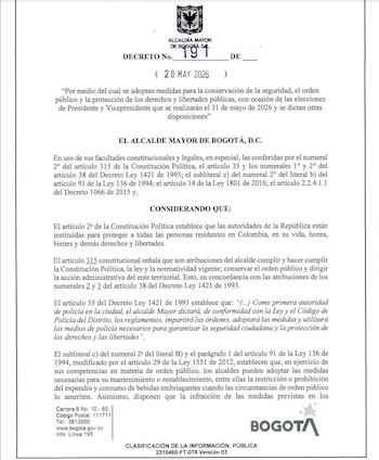 El incumplimiento del Decreto puede acarrear sanciones conforme al Código Nacional de Seguridad y Convivencia Ciudadana y otras normas vigentes - crédito Secretaría de Gobierno