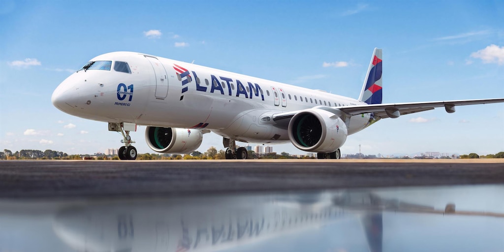 La filial brasileña de Latam Airlines recibirá su primer avión E195-E2 de Embraer de un pedido total de 74