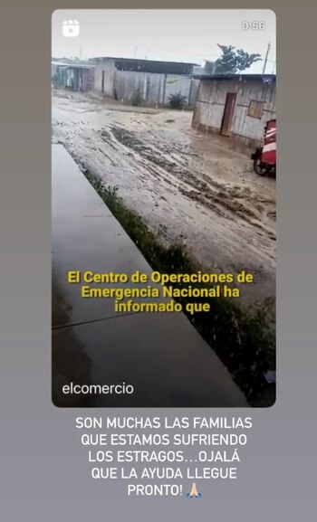 Mensaje de Sheyla Rojas por inundaciones en Chiclayo. Instarandula.