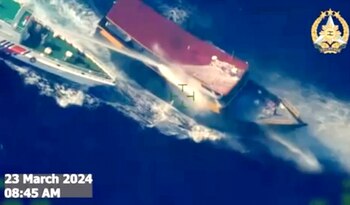 Nueva agresión de China: la guardia costera expulsó a dos barcos filipinos de aguas disputadas en el mar Meridional. (AP)