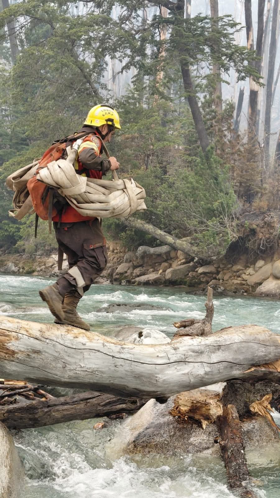 Más de 60 bomberos y brigadistas combaten el fuego en Chubut con apoyo de helicópteros y equipos terrestres especializados