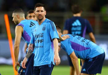 Messi, en la práctica en