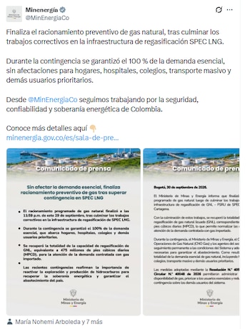 Ministerio de Energía entregó parte positivo de la contingencia en Spec