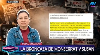 Monserrat Seminario rompe su silencio y responsabiliza a Susan Villanueva del fin de su relación con Melcochita. Captura: Magaly TV La Firme.