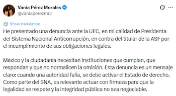 Vania Pérez informó los motivos