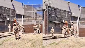 Militares en la frontera en Sonora