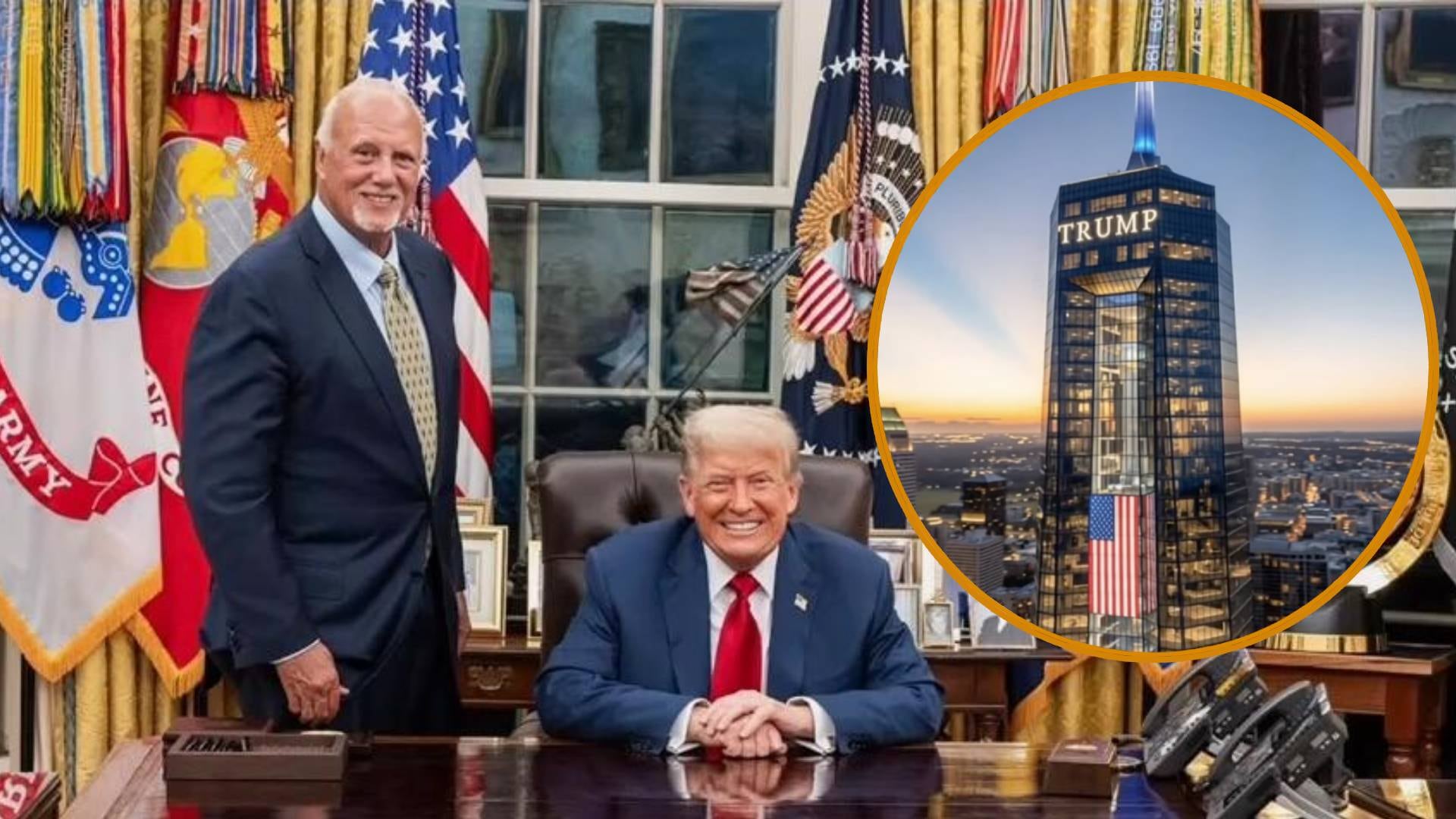 Willy Bermello diseñó por iniciativa propia la Biblioteca Presidencial de Donald Trump en Miami como una torre de 319 metros con 47 pisos (Instagram @wbermello)