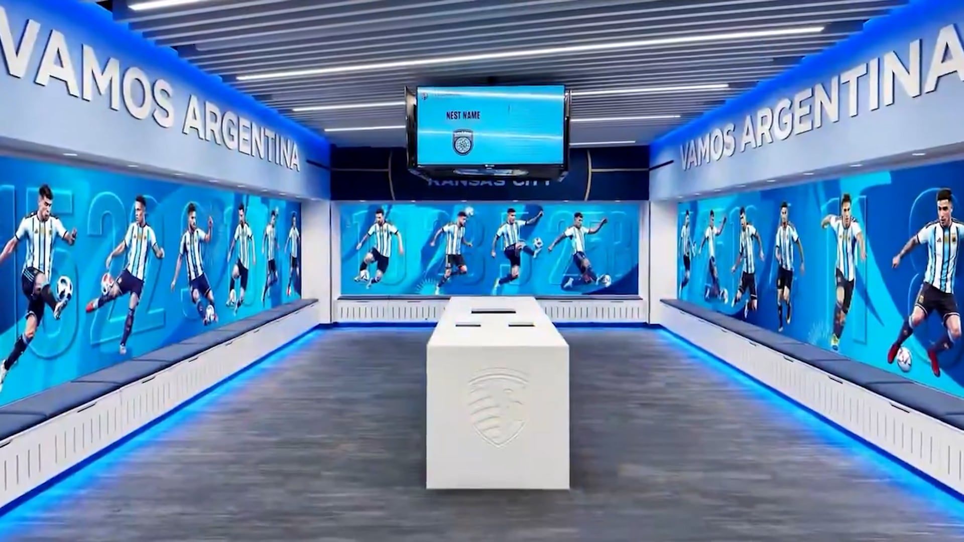 Así quedó el vestuario del centro de entrenamiento de la Selección en Kansas City