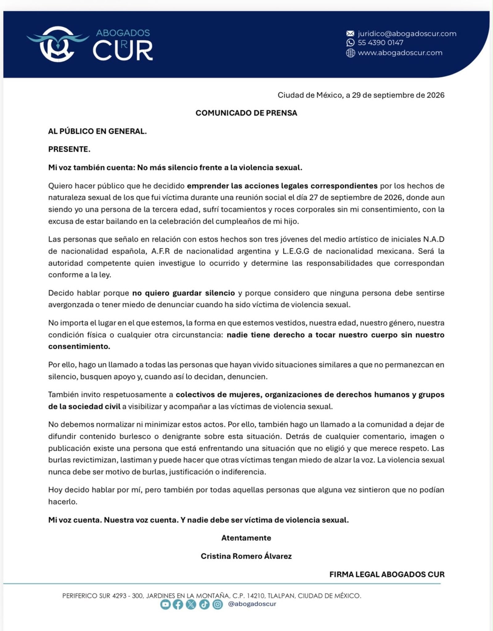 Mamá de Abelito denunció a Naim Darrechi y Agustín Fernández por abuso sexual. (@lamamadeabelito)