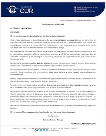Cristina Romero, mamá de Abelito, anuncia acciones legales contra Naim Darrechi y Agustín Fernández (@lamamadeabelito)