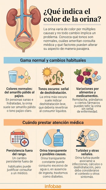 Infografía con ilustraciones de los riñones, vasos de agua, alimentos, medicamentos, un calendario y un microscopio.